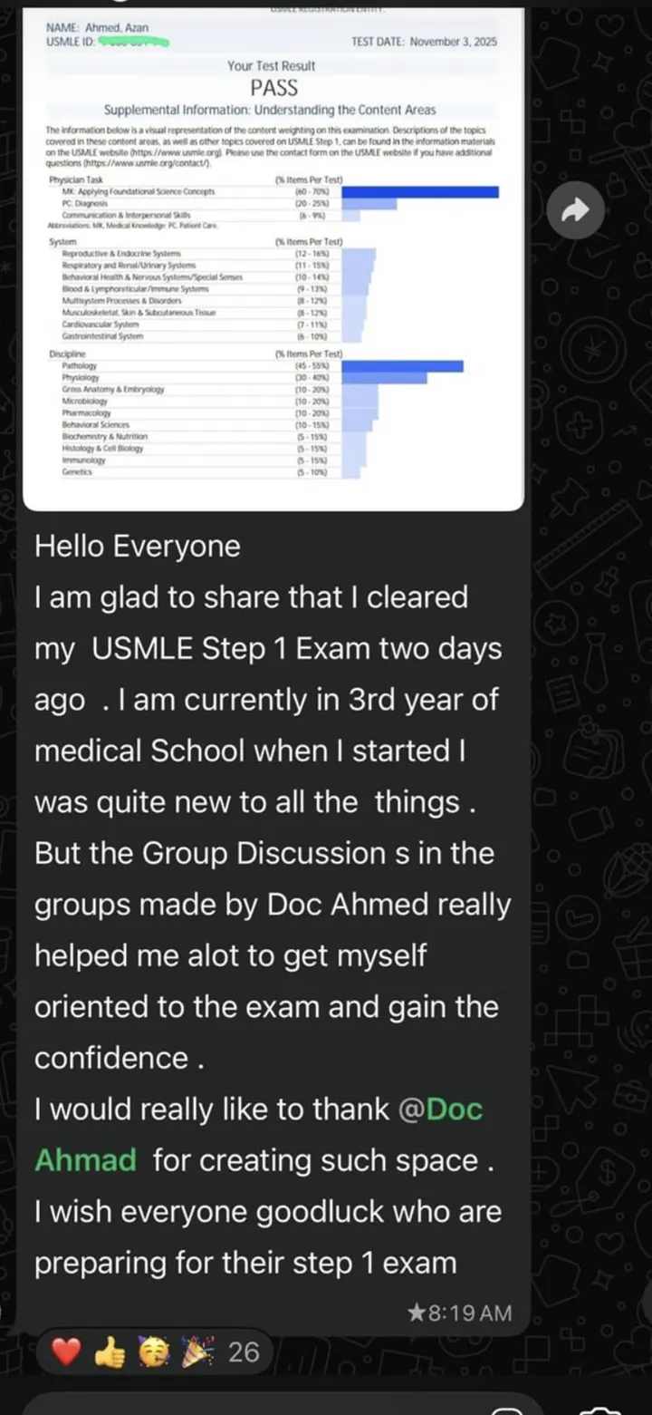 Score report 3 from a student who passed